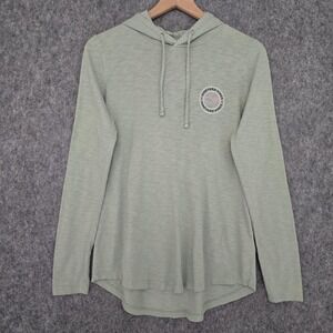 Vineyard Vines Shirt Womens S Green Sage Whale Logo Hooded Tunic Tee Long Sleeve